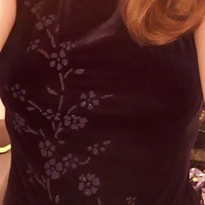 90's VINTAGE Velvet Plum Vintage Dress